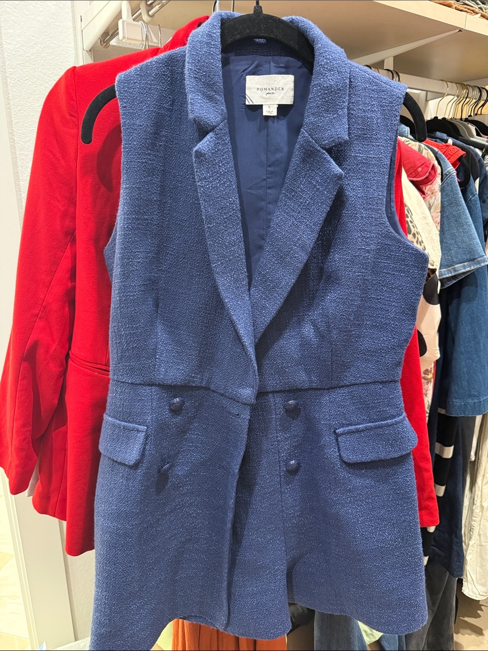 Blue tweed romper